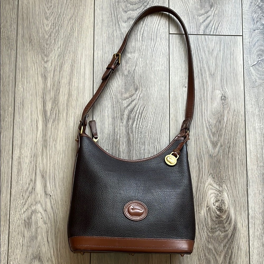 Dooney & Bourke Black and Brown Leather Shoulder Bag